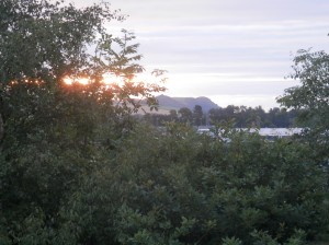 Sunrise over The Binn, from the Bay