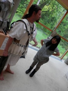 Rieko and an armourer at the Burrell