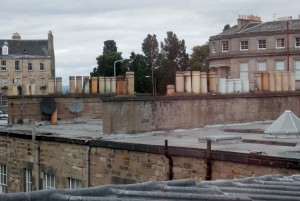 Chimneys atop the Playfair terrace in Blenheim Place