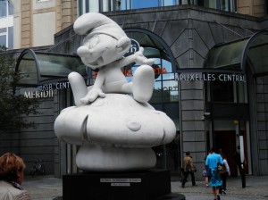 A Smurf, right outside the breakfast room